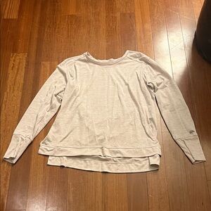 Cream/Maroon Long Sleeve Top